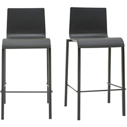Tabourets de bar design empilables noirs H65 cm (lot de 2) KUPA