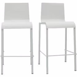 Tabourets de bar design empilables blancs H65 cm (lot de 2) KUPA