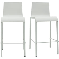 Tabourets de bar design empilables blancs H65 cm (lot de 2) KUPA