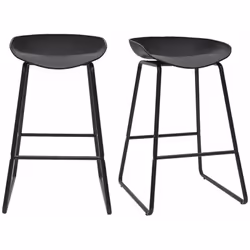 Tabourets de bar design noirs H65 cm (lot de 2) PEBBLE