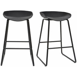 Tabourets de bar design noirs H65 cm (lot de 2) PEBBLE