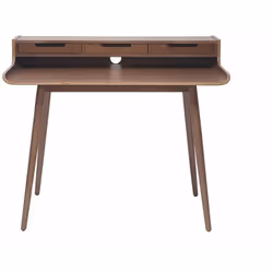 Bureau avec rangements vintage bois foncé noyer L110 cm OPUS