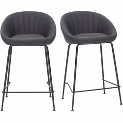 Tabourets de bar design tissu gris foncé 65 cm (lot de 2) SHERU