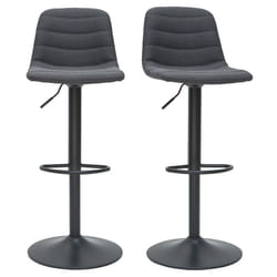 Tabourets de bar réglables tissu et métal gris foncé (lot de 2) SAURY