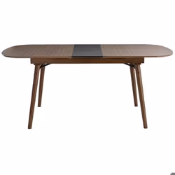 Miliboo - Table extensible rallonges intégrées rectangulaire en bois foncé noyer L150-180 cm SHELDON