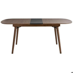 Miliboo - Table extensible rallonges intégrées rectangulaire en bois foncé noyer L150-180 cm SHELDON