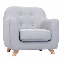Fauteuil enfant NORKID , tout pour ravir les kids ! Avec son design épuré et son piètement en bois clair (hévéa massif), ce f ...