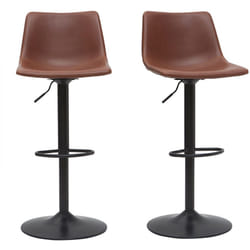 Tabourets de bar vintage réglables pivotants marron clair (lot de 2) new rock