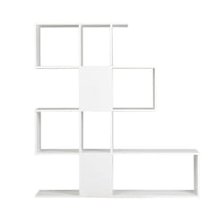 Bibliothèque ouverte séparateur design blanc laqué brillant L139 cm como