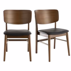 Chaises en bois foncé et noir (lot de 2) SHELDON
