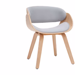 Chaise design en tissu gris et bois clair BENT
