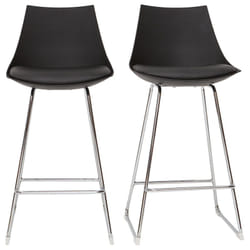 Tabourets de bar design noirs 65 cm (lot de 2) JUNE