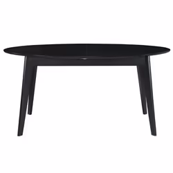 Table extensible rallonges intégrées ovale en bois noir L160-200 cm MARIK