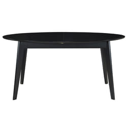 Table extensible rallonges intégrées ovale en bois noir L160-200 cm MARIK