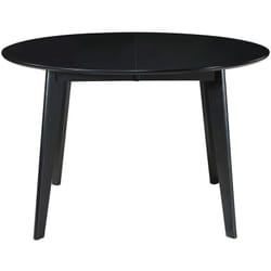 Table à manger design extensible ronde noire L120-150 cm LEENA