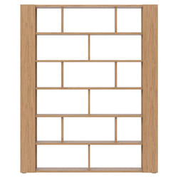 Bibliothèque multi casiers design finition bois clair chêne L168 cm musso