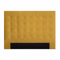Tête de lit capitonnée en tissu velours jaune moutarde L160 cm HALCIONA