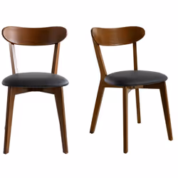 Chaises vintage en bois foncé et noir (lot de 2) DOVE