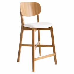 Tabouret de bar bois clair chêne et blanc H65 cm LUCIA