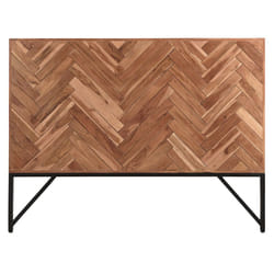Tête de lit à motifs chevrons en bois massif et métal noir L165 cm STICK