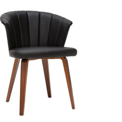 Chaise design noir et bois foncé noyer ALBIN