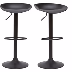Tabourets de bar réglables design noirs H65 cm (lot de 2) PEBBLE
