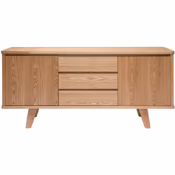 Buffet scandinave en bois clair 2 portes 3 tiroirs L160 cm FIFTIES