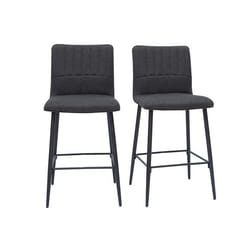Tabourets de bar vintage tissu gris foncé (lot de 2) H62 cm FARELL