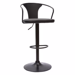 Tabouret de bar industriel noir réglable pivotant 360° BECKETT