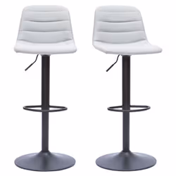 Tabourets de bar réglables en tissu gris clair et métal (lot de 2) SAURY