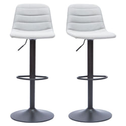 Tabourets de bar réglables en tissu gris clair et métal (lot de 2) SAURY