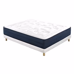 Miliboo - Lit 2 places 140x200 cm avec sommier tapissier et matelas avec accueil mousse mémoire de forme BENJI