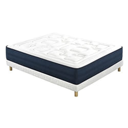 Miliboo - Lit 2 places 140x200 cm avec sommier tapissier et matelas avec accueil mousse mémoire de forme BENJI