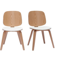 Chaises scandinaves en bois clair et blanc (lot de 2) BECK