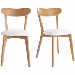 Chaises vintage en bois clair chêne et blanc (lot de 2) DOVE