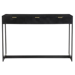 Miliboo - Console design avec rangements 3 tiroirs noire et métal L115 cm AVIDAN