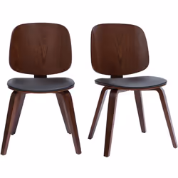 Chaises vintage en bois foncé et noir (lot de 2) BECK
