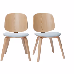 Chaises scandinaves en bois clair et tissu gris clair (lot de 2) BECK