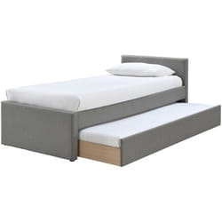 Lit gigogne en tissu gris 90x190 cm MACCO