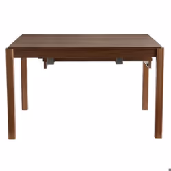 Table à manger extensible rallonges intégrées en bois foncé noyer rectangulaire L125-238 cm AGALI