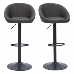 Tabourets de bar réglables design gris anthracite (lot de 2) SHERU