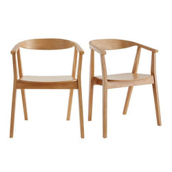 Chaises scandinaves en bois clair (lot de 2) BAHIA