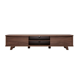 Meuble TV vintage bois foncé noyer 2 portes L180 cm FIFTIES