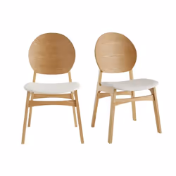 Chaises scandinaves en bois clair et blanc (lot de 2) ELTON