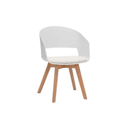 Chaise scandinave blanche et bois clair massif PRISMA