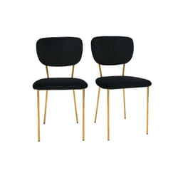 Chaises design en tissu velours noir et métal doré (lot de 2) LEPIDUS
