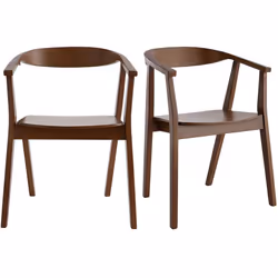 Chaises scandinaves en bois foncé (lot de 2) BAHIA