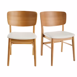 Chaises scandinaves en bois clair et blanc (lot de 2) SHELDON