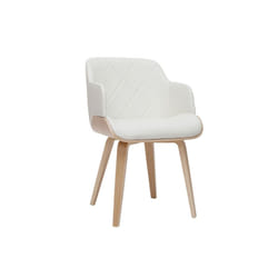 Chaise design blanc et bois clair lucien