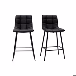 Tabourets de bar design noirs H65 cm (lot de 2) MAXWELL
